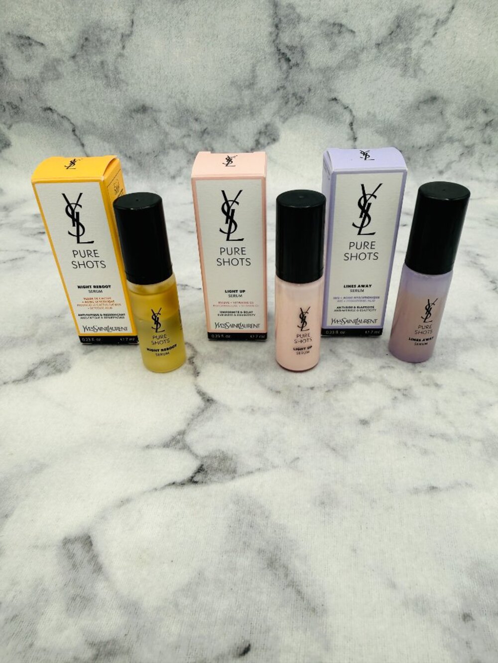Yves Saint Laurent Skincare Set-Pure Shots Light Up,Reboot Serum,7ml-3pc-BOX-NEW - Picture 2 of 16